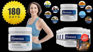 Transformation showing reduced bloating and increased energy after using Finessa supplement