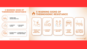 Infographic showing 5 warning signs your metabolism has thermogenic resistance