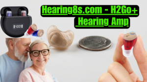 H2Go+ hearing amplifier device reviewed in 2026 showing its nearly invisible size compared to a coin